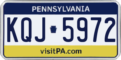 PA license plate KQJ5972