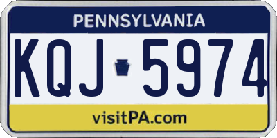 PA license plate KQJ5974