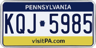PA license plate KQJ5985