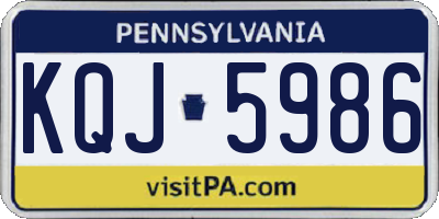 PA license plate KQJ5986