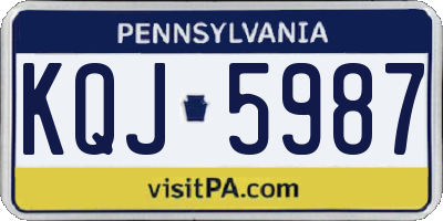 PA license plate KQJ5987