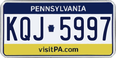 PA license plate KQJ5997