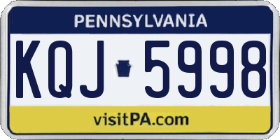 PA license plate KQJ5998