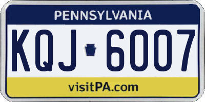 PA license plate KQJ6007