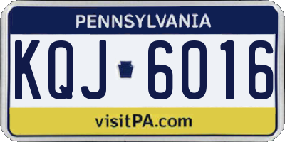 PA license plate KQJ6016