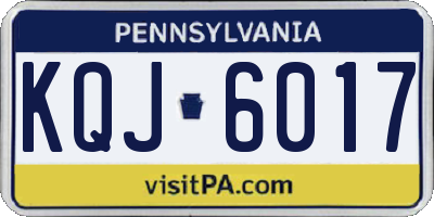 PA license plate KQJ6017