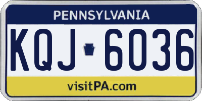 PA license plate KQJ6036