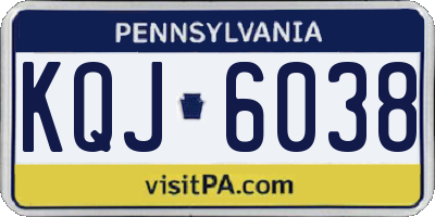 PA license plate KQJ6038