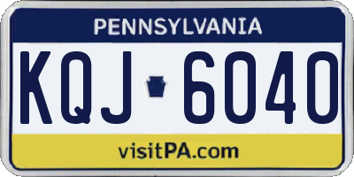 PA license plate KQJ6040