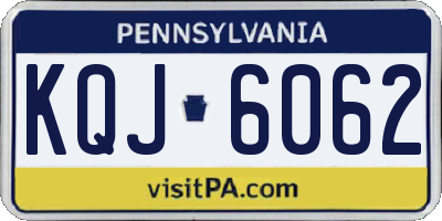 PA license plate KQJ6062