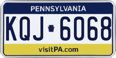 PA license plate KQJ6068