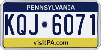 PA license plate KQJ6071