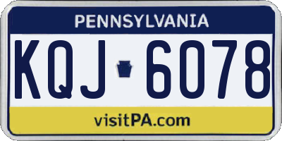 PA license plate KQJ6078