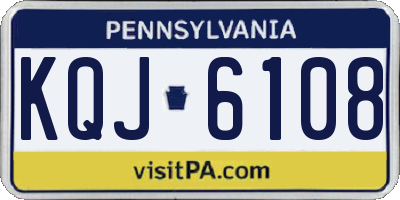 PA license plate KQJ6108
