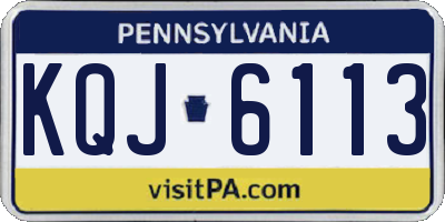 PA license plate KQJ6113