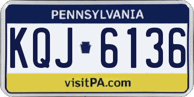 PA license plate KQJ6136