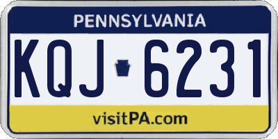 PA license plate KQJ6231