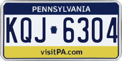 PA license plate KQJ6304
