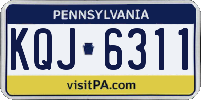 PA license plate KQJ6311