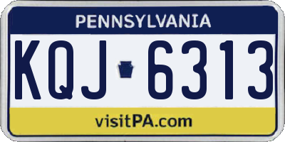 PA license plate KQJ6313