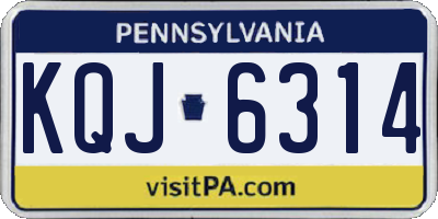 PA license plate KQJ6314
