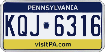 PA license plate KQJ6316