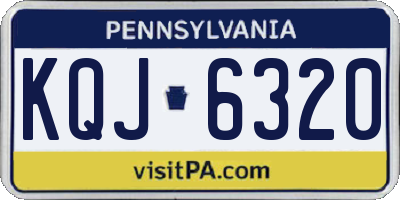 PA license plate KQJ6320