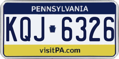 PA license plate KQJ6326