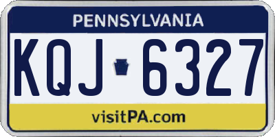 PA license plate KQJ6327