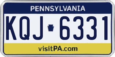 PA license plate KQJ6331