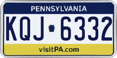 PA license plate KQJ6332