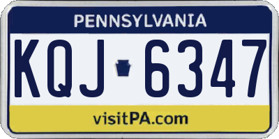 PA license plate KQJ6347