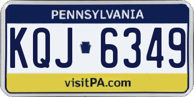 PA license plate KQJ6349