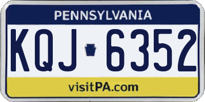 PA license plate KQJ6352