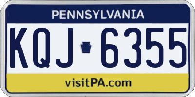 PA license plate KQJ6355