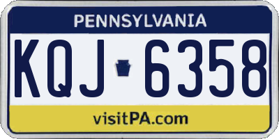PA license plate KQJ6358