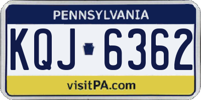 PA license plate KQJ6362