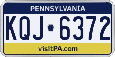 PA license plate KQJ6372