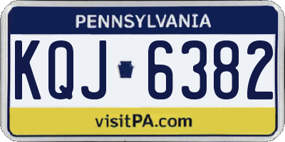 PA license plate KQJ6382