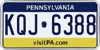 PA license plate KQJ6388