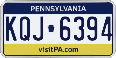 PA license plate KQJ6394