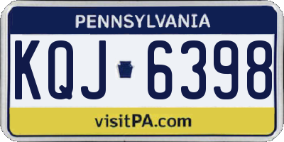 PA license plate KQJ6398