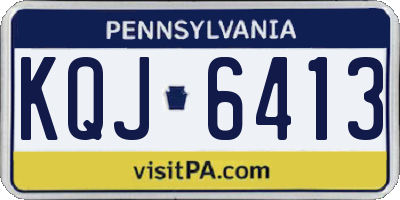 PA license plate KQJ6413