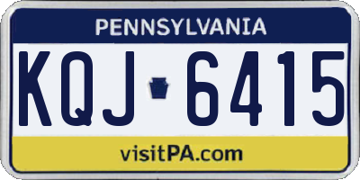 PA license plate KQJ6415