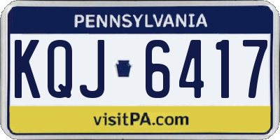 PA license plate KQJ6417