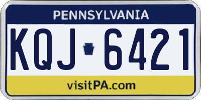 PA license plate KQJ6421