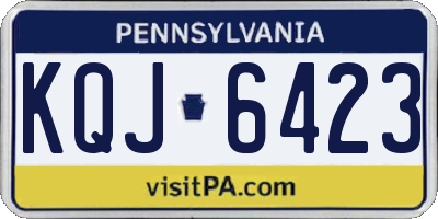 PA license plate KQJ6423