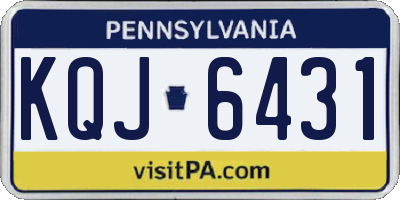 PA license plate KQJ6431