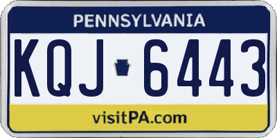 PA license plate KQJ6443