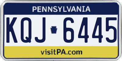 PA license plate KQJ6445